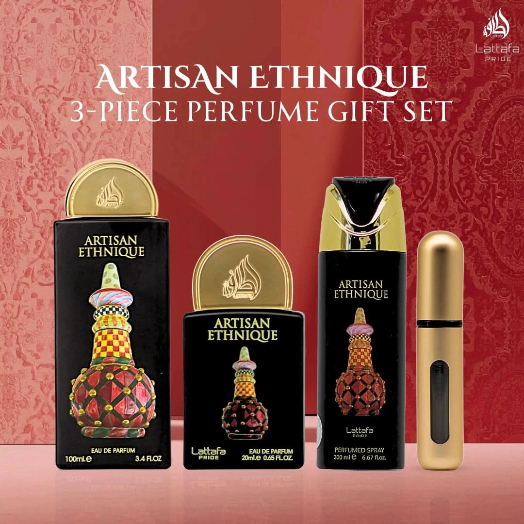 Artisan Ethnique 3-Piece Perfume Gift Set by Lattafa Pride (Gift Set) Artisan Ethnique 3-Piece Perfume Gift Set by Lattafa Pride (Gift Set)
