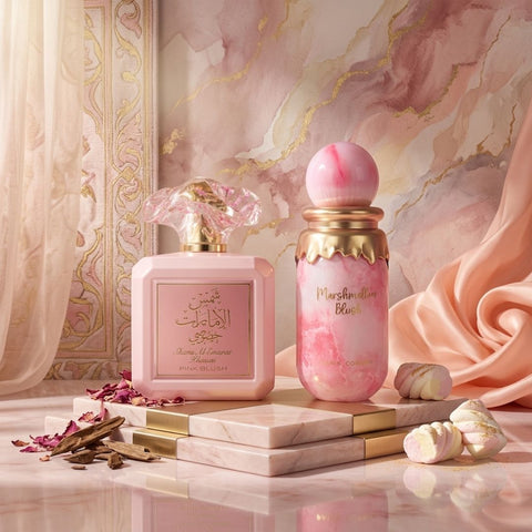 Pink Blush by Ard Al Zaafaran & Marshmallow Blush by Paris corner Eau de Parfum Sprays 100ml (3.4 oz) (Bundle)