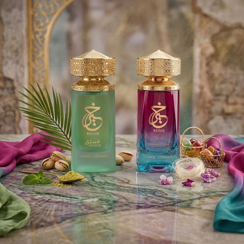 Khair Confection & Khair Pistachio Eau de Parfum Spray 100ml (3.4 oz) by Paris Corner (Bundle)