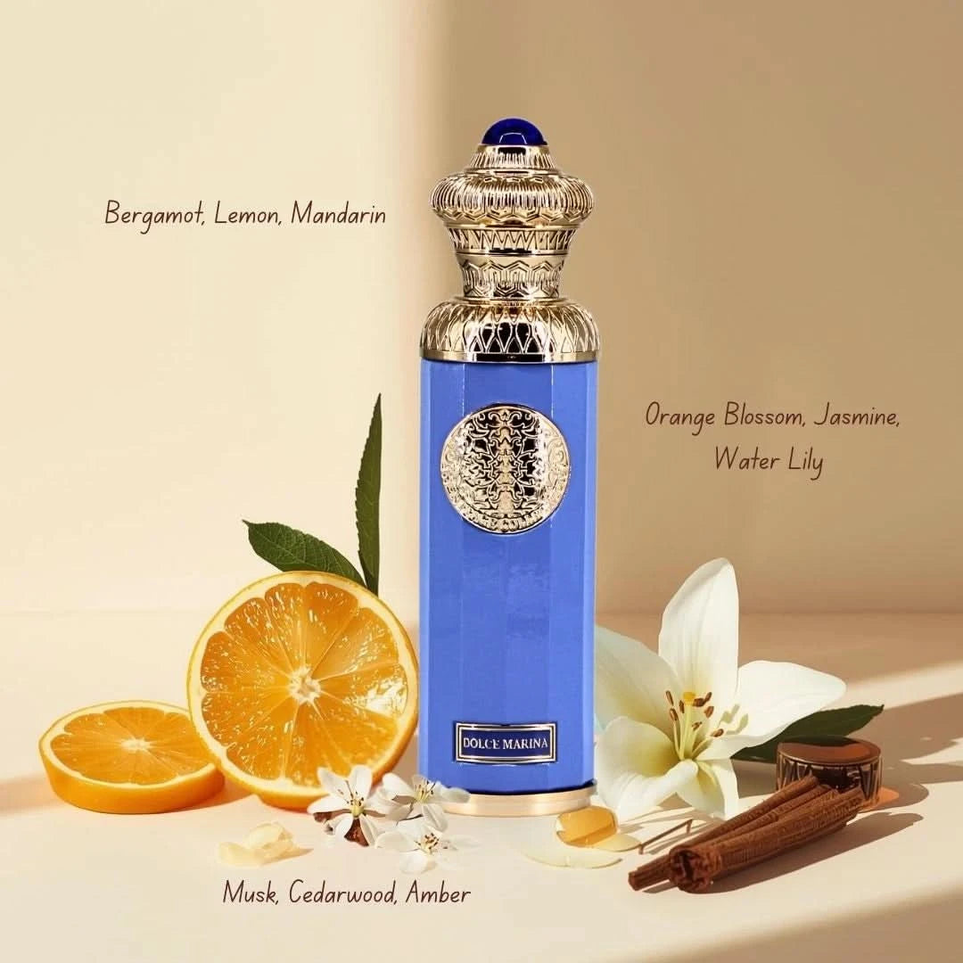 Surrati Dolce Marina Eau de Parfum Spray 140ml with velvet pouch, featuring elegant bottle design and floral scent profile.
