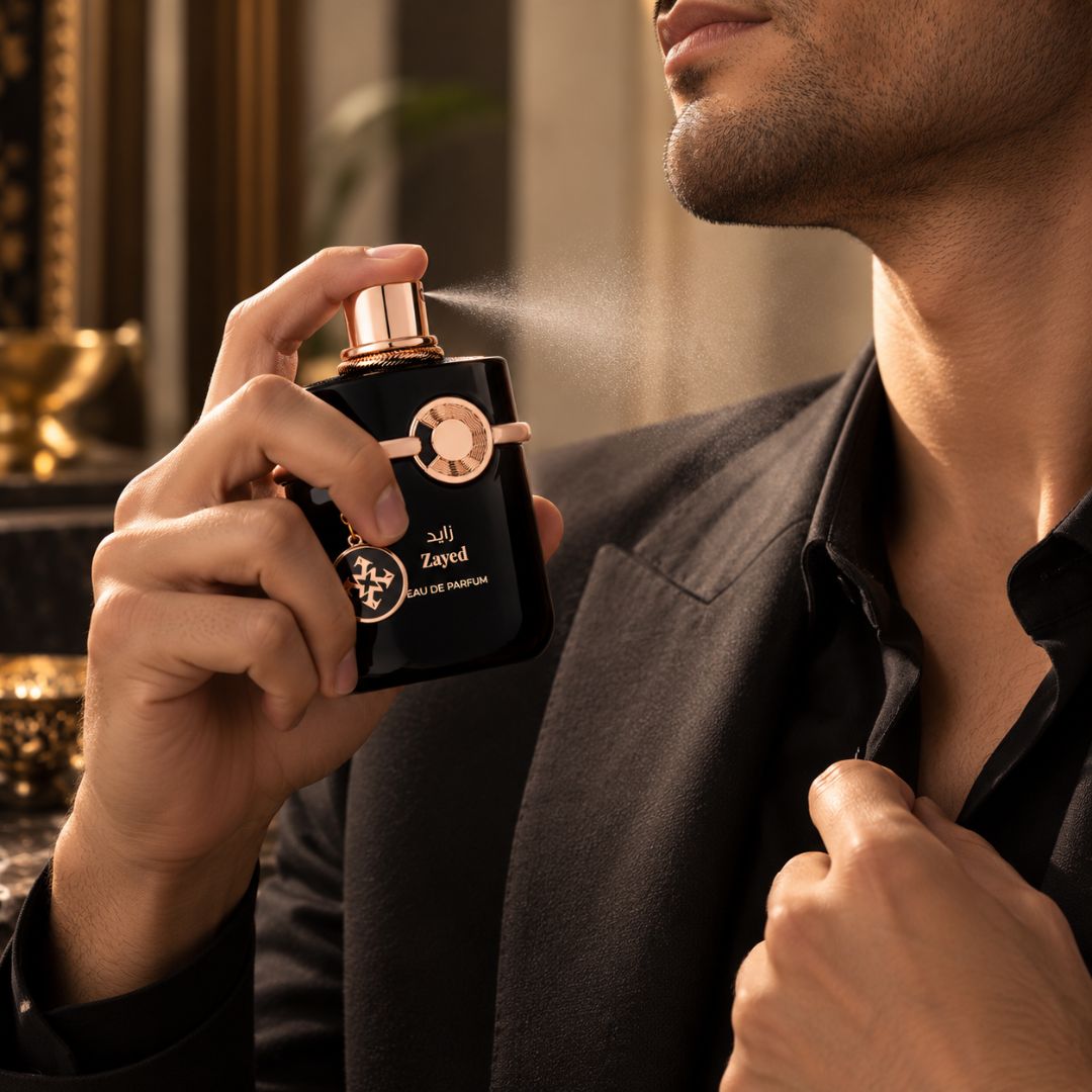 Zayed Eau de Parfum spray by AZHA, 100ml bottle, elegant design with floral and aromatic notes visible on the packaging