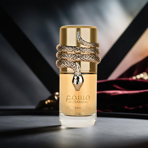 AUCTION Musamam White Intense Eau de Parfum Spray 100ml (3.4 oz) by Lattafa (Velvet Pouch)