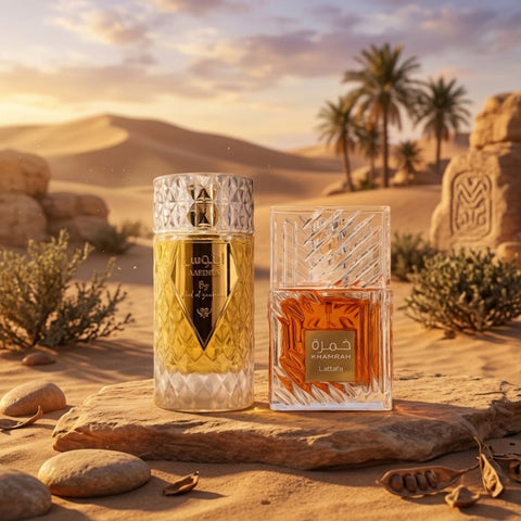 Aabinus by Ard Al Zaafaran & Khamrah by Lattafa  Eau de Parfum Sprays 100ml (3.4 oz) (Bundle)
