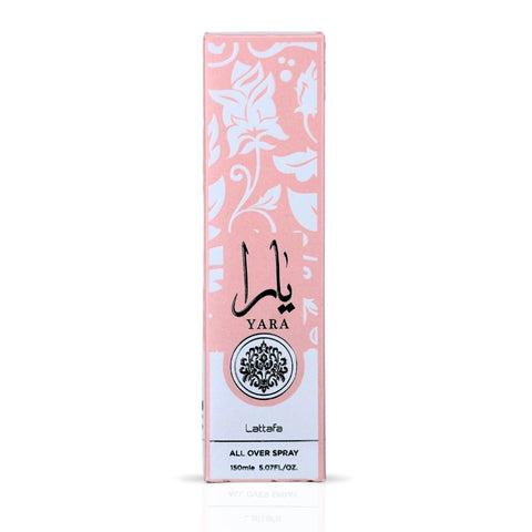 Yara All Over Spray 150ml (5.07 oz) by Lattafa | Tangerine Dawn, Tropical Heart, Vanilla Sunset - Intense Oud
