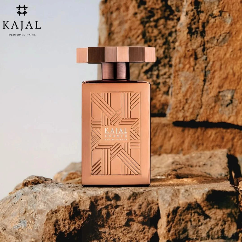 Kajal Homme II Eau de Parfum spray 100ml with sleek bottle design, showcasing the fragrance for men by Kajal.