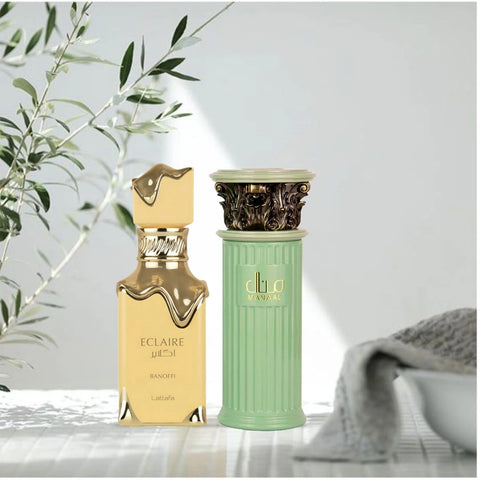 Eclaire Banoffi by Lattafa & Manaal by Ard Al Zaafaran - Eau de Parfum Sprays 100ml (3.4 oz) (Bundle) - Intense Oud