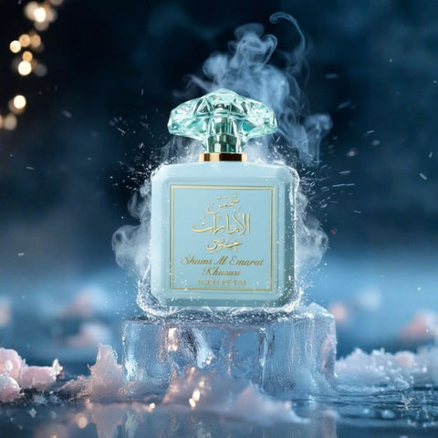 AUCTION Shams Al Emarat Khususi Iced Petal Eau de Parfum Spray 100ml (3.4 oz) by Ard Al Zaafaran (Velvet Pouch)