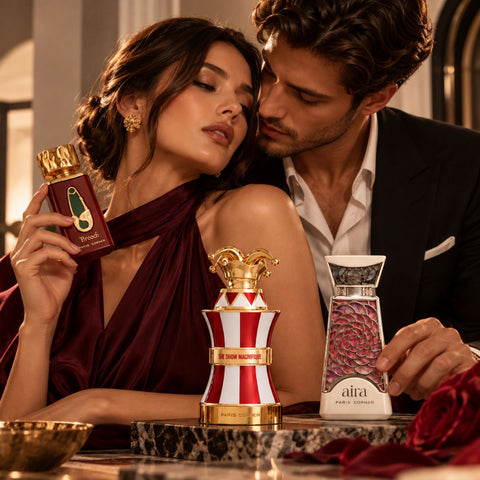 Brooch, The Show Magnifique & Aira Eau De Parfum Sprays 100ml (3.4 oz) By Paris Corner (Bundle)