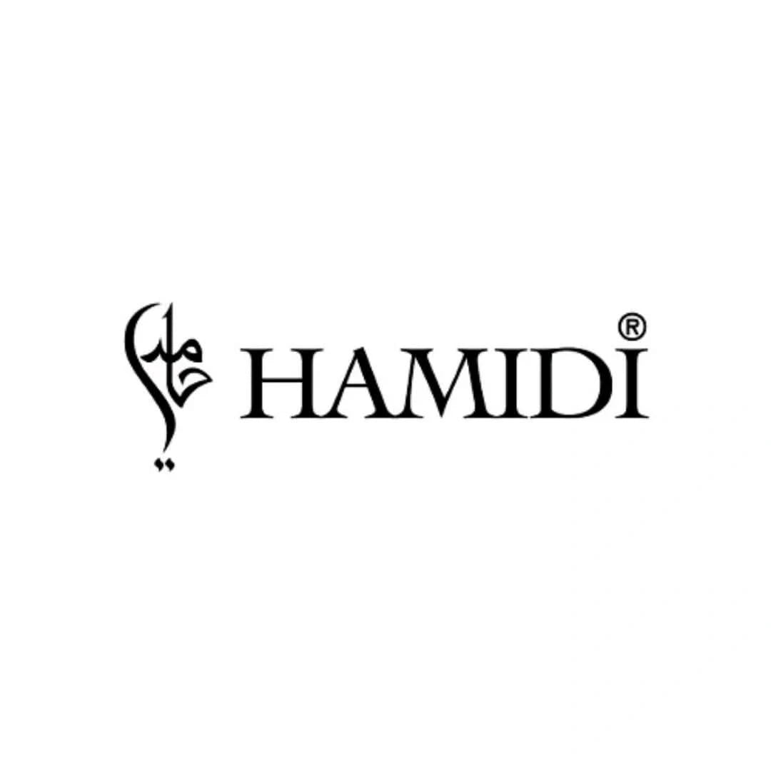Hamidi New York Life Eau de Parfum spray 100ml in velvet pouch, featuring elegant glass bottle with floral and citrus scent notes.