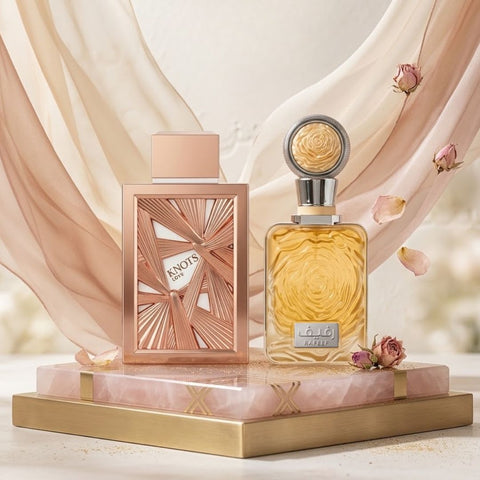 Rafeef by Ard Al Zaafaran & Knots Love by Aura by Aura Eau de Parfum Sprays 100ml (3.4 oz) (Bundle)