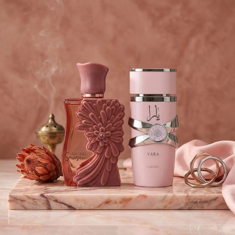 Sawsan by Ard Al Zaafaran & Yara by Lattafa Eau de Parfum Sprays 100ml (3.4 oz) (Bundle)