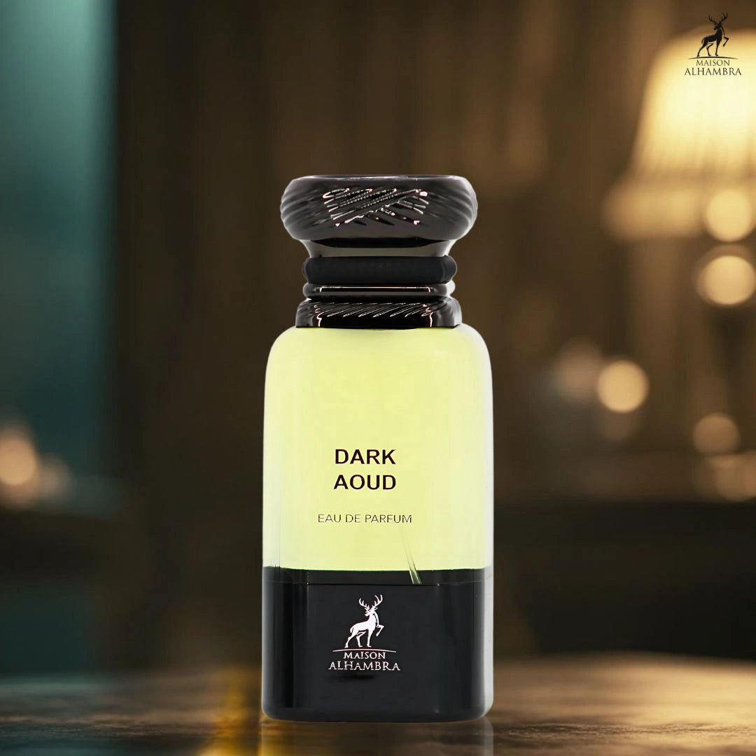 Dark Aoud Eau de Parfum Spray 80ml (2.7 oz) by Maison Alhambra | Spice & Smoke, Softened by Sensual Woods - Intense Oud