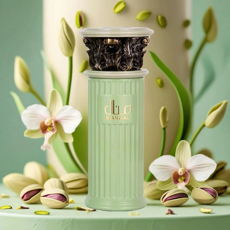 Pink Blush, Meethaq Rouge & Manaal Eau de Parfum bundle by Ard Al Zaafaran, featuring three 100ml perfume spray bottles.