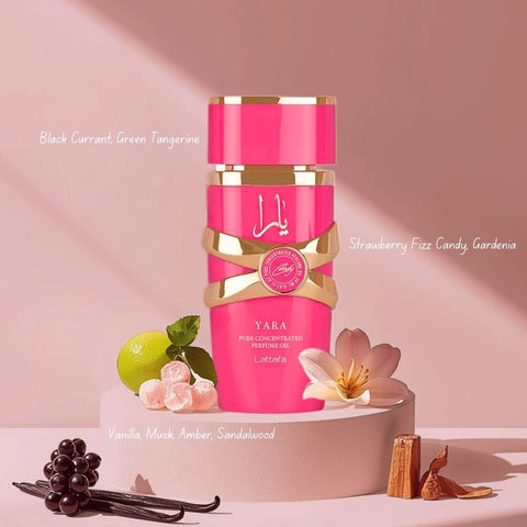 Yara, Yara Moi, Yara Candy & Yara Tous Concentrated Perfume Oils 20ml (0.68oz) by Lattafa | A Quartet of Playful Elegance & Tropical Charm (Bundle) - Intense Oud