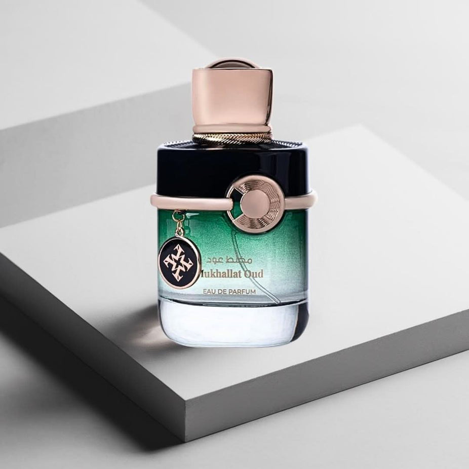 Azha Oud Collection Mukhallat Oud EDP 100ml perfume bottle, luxurious fragrance with intricate design and elegant packaging.