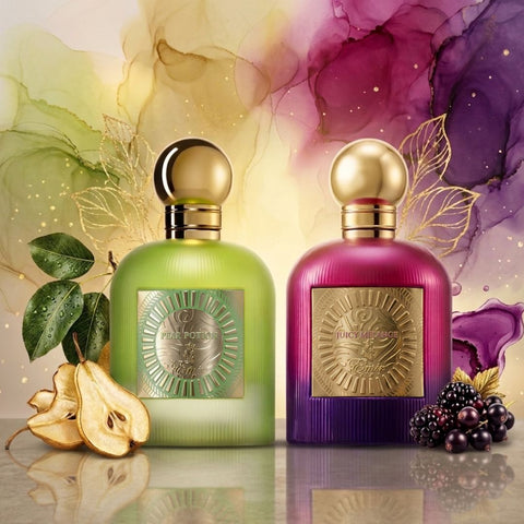 Pear Potion & Juicy Melange Eau de Parfum Sprays 100ml (3.4 oz) by Paris Corner (Bundle)
