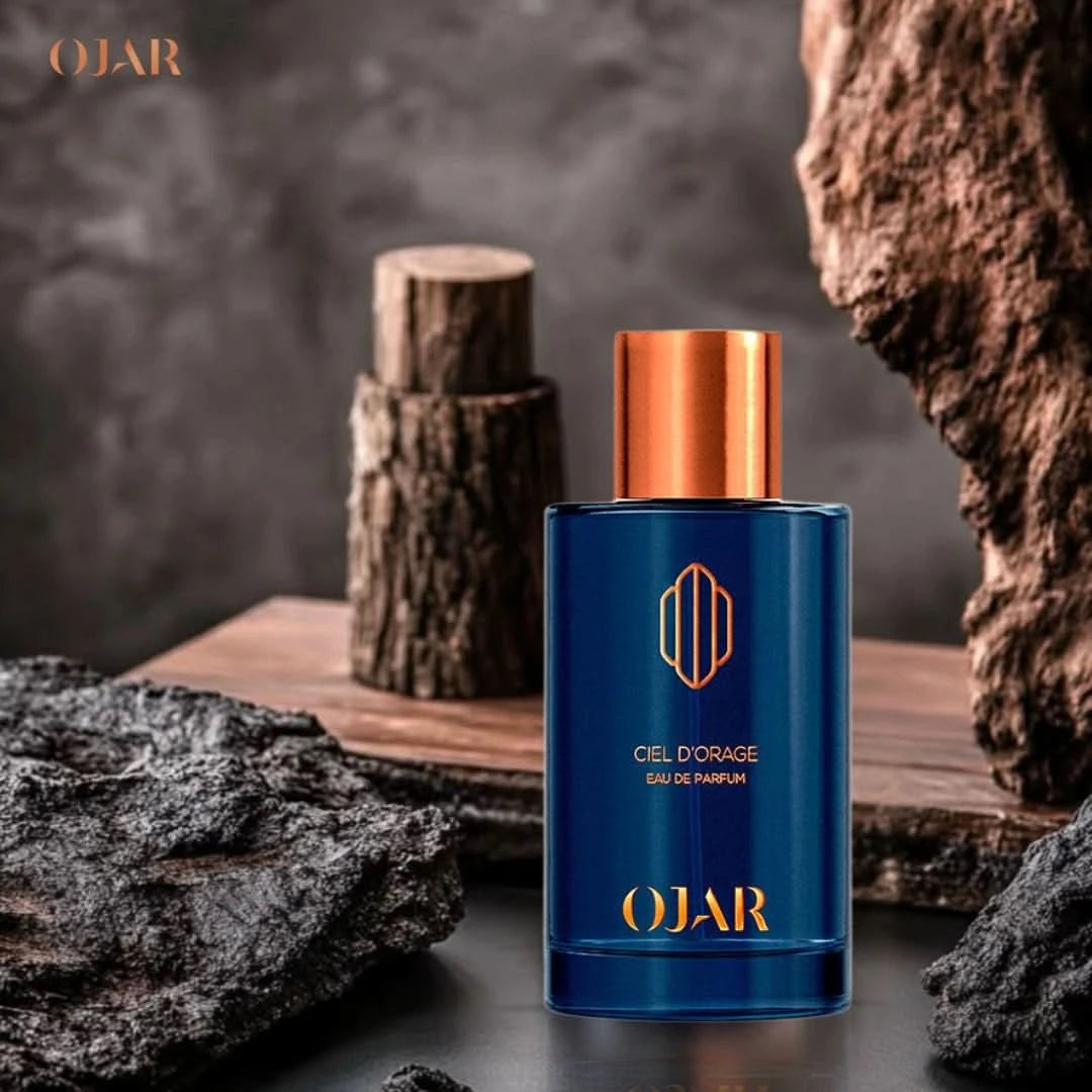 Ojar Ciel D'Orage Eau De Parfum spray bottle, 100ml, with elegant packaging and floral fragrance design.