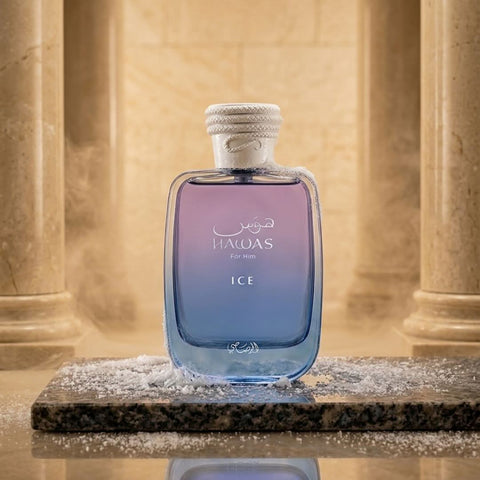 AUCTION Hawas Ice Eau de Parfum Spray 100ml (3.4 oz) by Rasasi (Velvet Pouch)