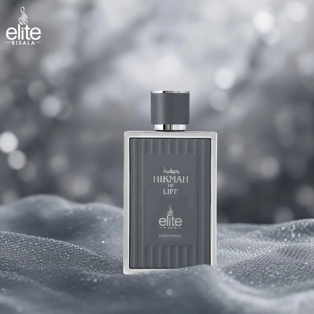 Elite Risala Hikmah Of Life Eau de Parfum spray 100ml bottle, elegant design, showcasing the luxurious perfume packaging.