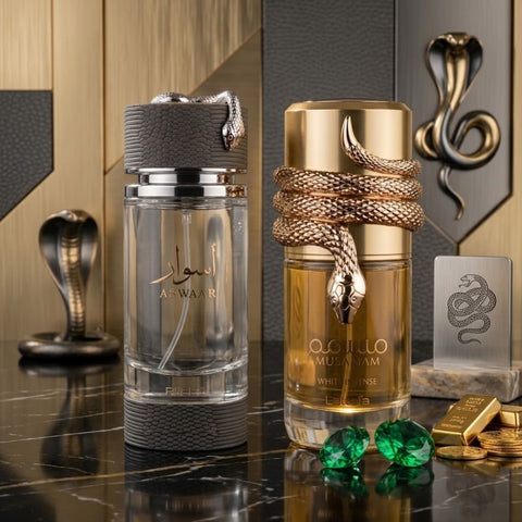 Aswaar by Riiffs & Musamam White Intense by Lattafa Eau de Parfum Sprays 100ml (3.4 oz) (Bundle)