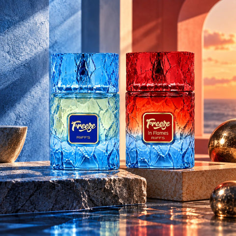 Freeze & Freeze in Flames Eau de Parfum Sprays 100ml (3.4 oz) by Riiffs (Bundle)