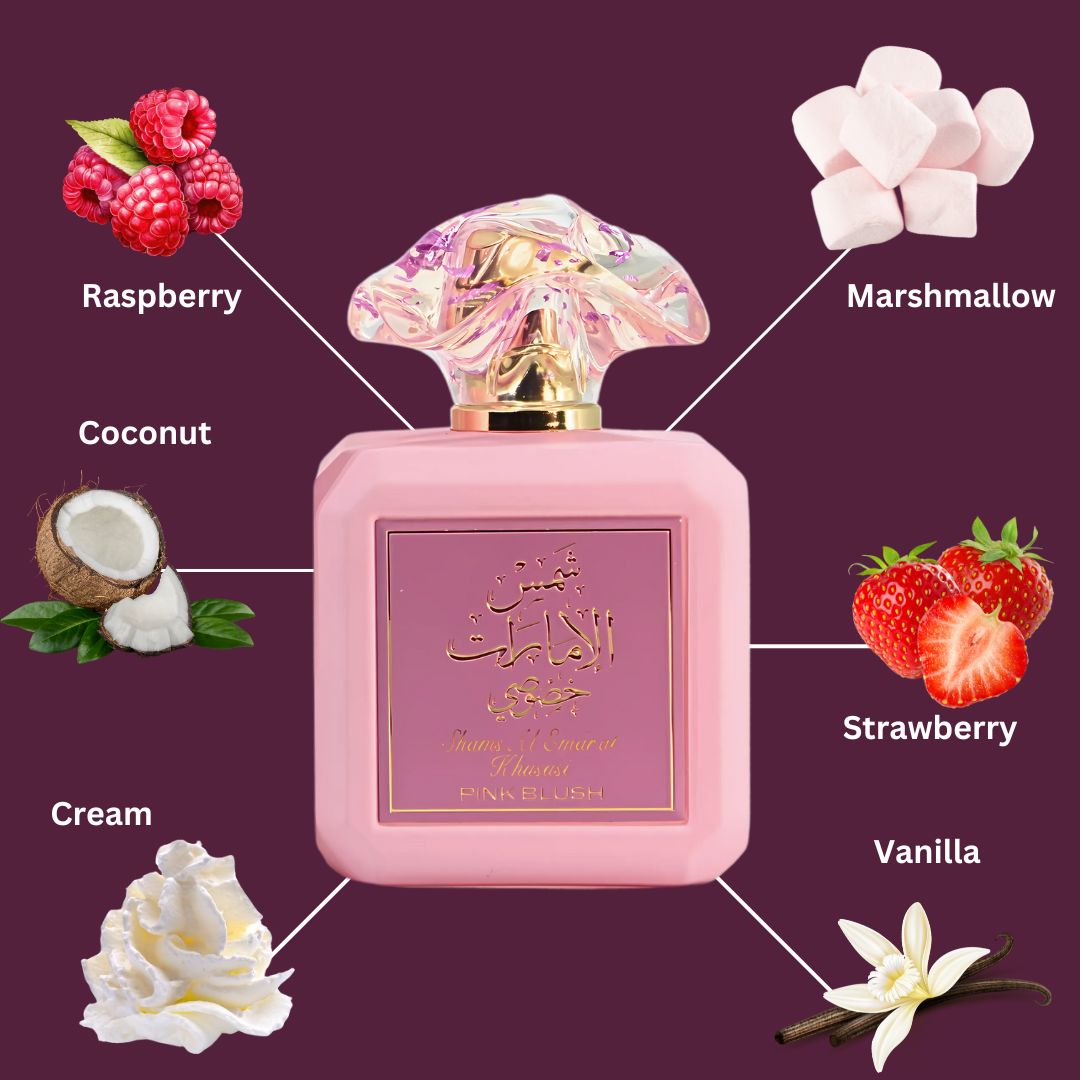 Pink Blush Shams Al Emarat Khususi Eau De Parfum Spray 100ML (3.4 OZ) by Ard Al Zaafaran (Velvet Pouch)