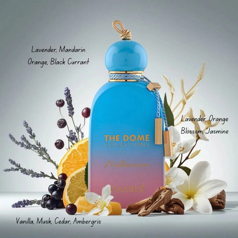 Intense Oud Ocean Breeze, Atlas by Lattafa, Millennium by Hamidi Eau de Parfum spray bundle, 100ml each, fresh fragrance collection.