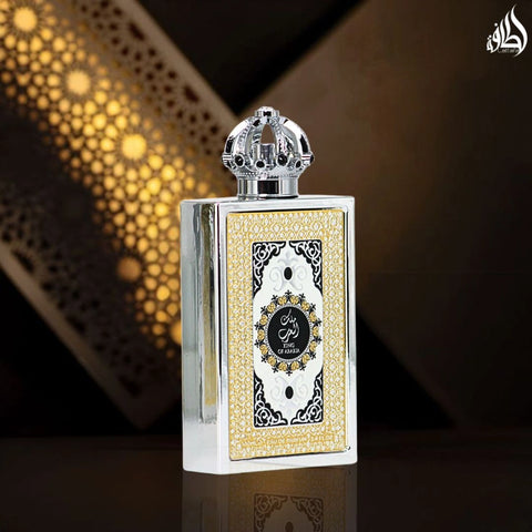 King of Arabia Eau De Parfum Spray 100ml (3.4 oz) by Lattafa Pride | Crown Yourself in Citrus, Leather & Vanilla - Intense Oud