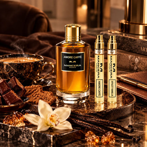 Holiday Gift Set Amore Caffè Eau de Parfum 120ml & 8ml+ Xplicit Vanilla Eau de Parfum 8ml By Mancera