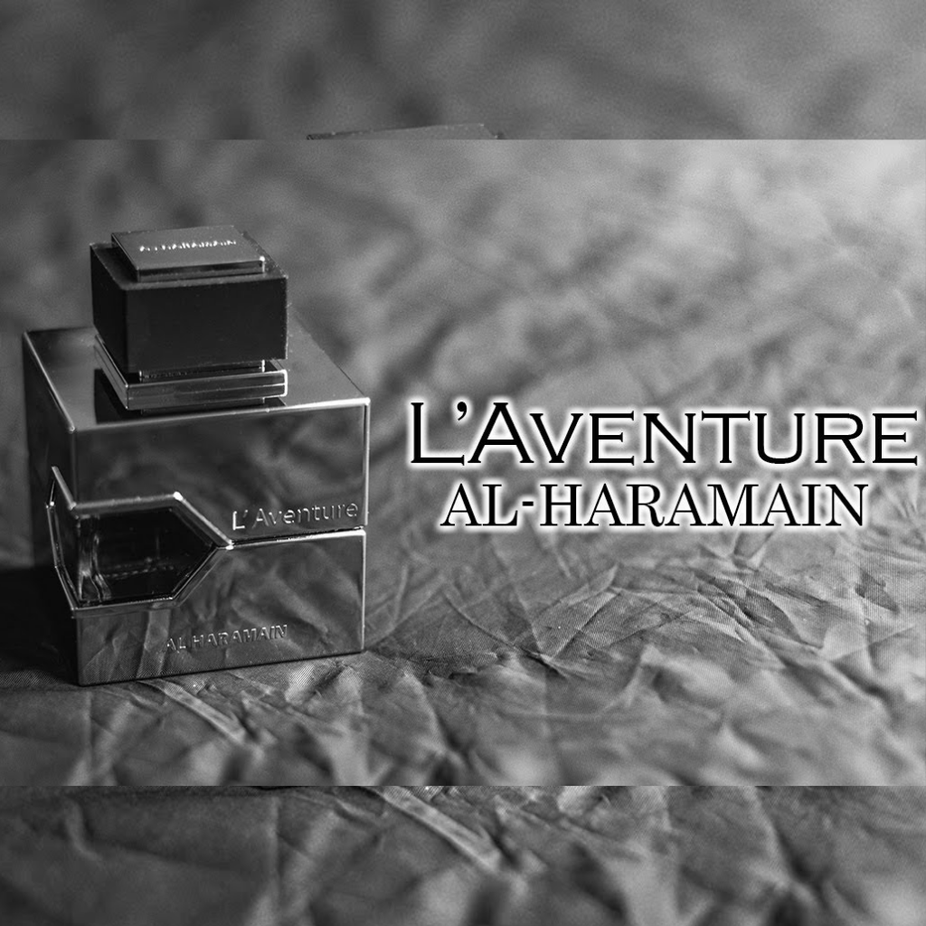 Al Haramain L'Aventure for Men Eau de Parfum spray 100ml, featuring sleek bottle design and elegant packaging.