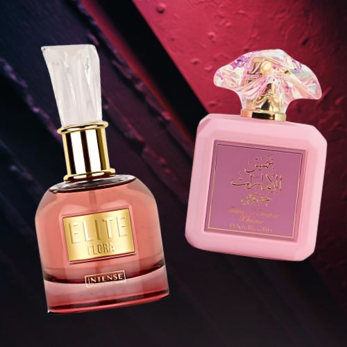Pink Blush by Ard Al Zaafaran & Elite Flora by Intense Elite - Eau De Parfum Sprays 100ML (3.4 OZ) | Two Scents, One Story—Of Blooming Flowers & Sugared Dreams. (Bundle) - Intense Oud