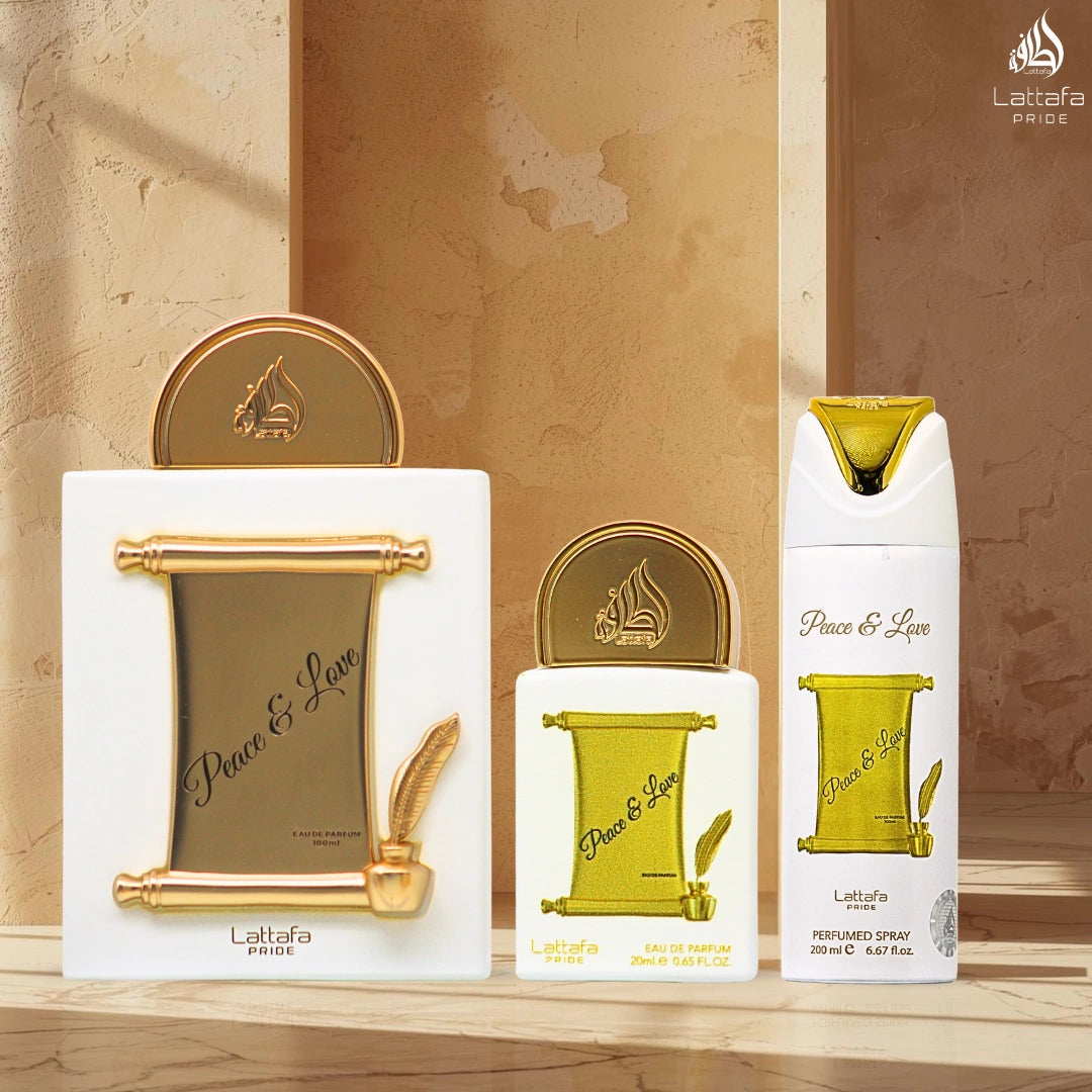 Peace & Love 3-Piece Perfume Gift Set by Lattafa Pride (Gift Set) - Intense Oud