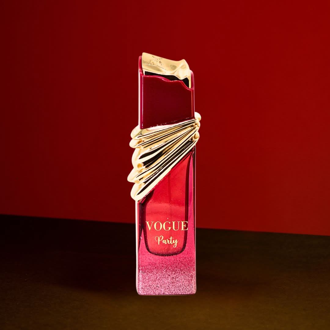 Vogue Party Eau de Parfum spray by Maison Alhambra, 100ml bottle, elegant design with a sleek, modern look.