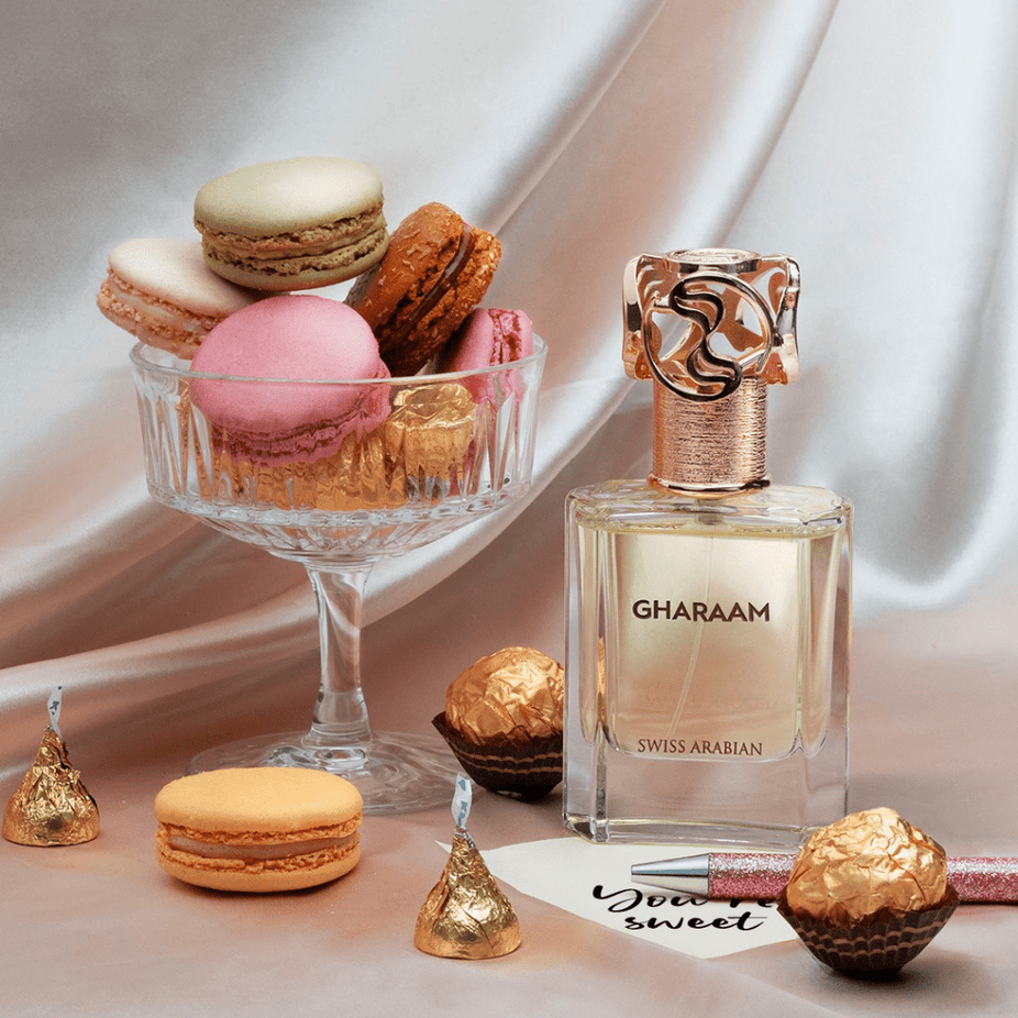 Swiss Arabian Gharaam Waaw Series EDP 50ML perfume bottle with elegant packaging and sleek design.