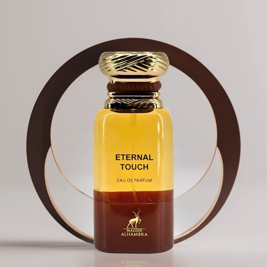 Maison Alhambra Eternal Touch Eau de Parfum spray 80ml bottle, elegant packaging with a sleek, modern design.