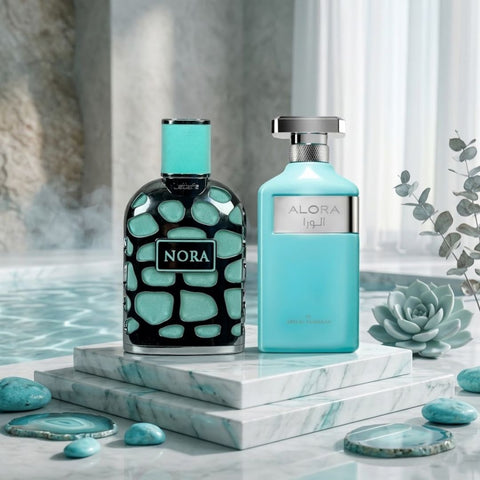 Nora by Lattafa & Alora by Ard Al Zaafaran Eau de Parfum Sprays 100ml (3.4 oz) (Bundle)