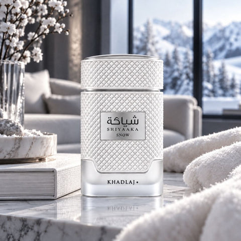 Khadlaj Shiyaaka Snow Special Edition Eau de Parfum Spray 100ml bottle and packaging
