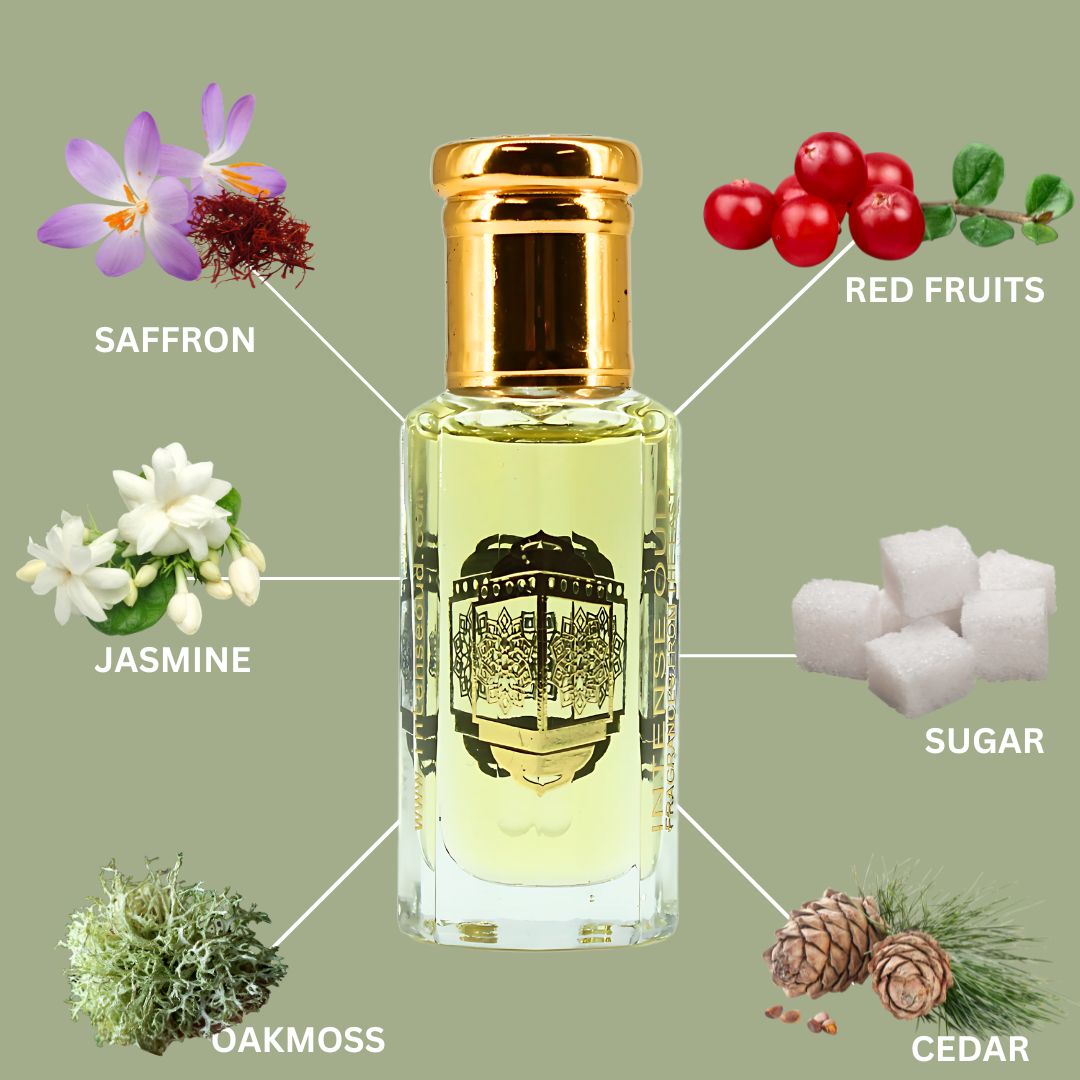 Rouje Perfume Oil 12ML (0.40 OZ) With Black Gift Box By Intense Oud | Sweet Red Fruits & Saffron With A Woody Base. - Intense Oud