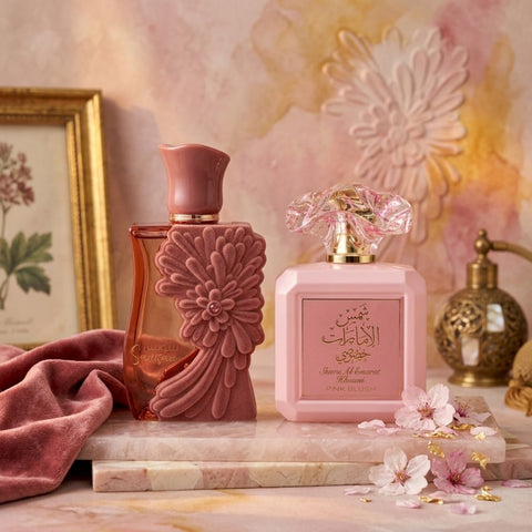 Sawsan & Pink Blush Eau de Parfum Sprays 100ml (3.4 oz) by Ard Al Zaafaran (Bundle)