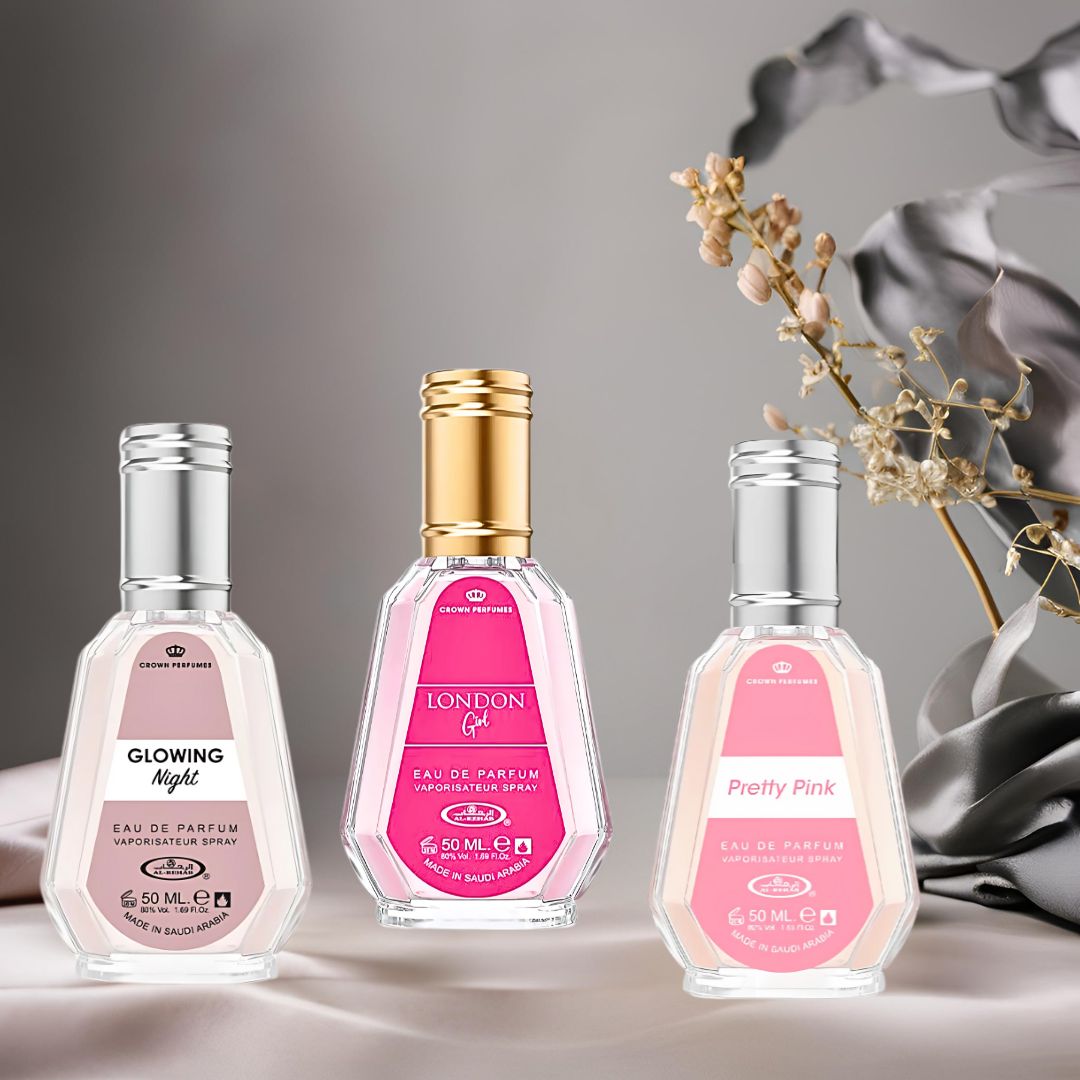 London Girl, Glowing Night & Pretty Pink Eau De Parfum Spray 50ML (1.7 OZ) By Al Rehab | An Enchanting Trio Of Fruity, Floral & Velvety Scents. (Bundle) - Intense Oud