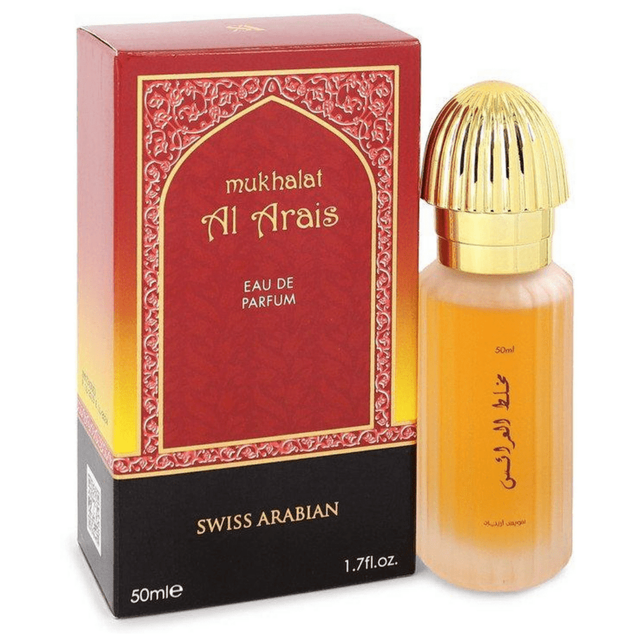 Swiss Arabian Mukhalat Al Arais EDP bottle, 50ml (1.7oz), elegant Eau de Parfum with floral and oriental fragrance notes.