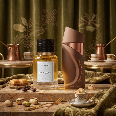 Baklava Extrait de Parfum by Azha & Affogato al Caffè Eau de Parfum by Paris Corner Sprays 100ml (3.4 oz) (Bundle)