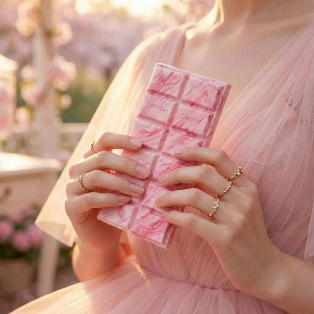 Armaf Dubai Delicacy Cotton Candy Eau de Parfum spray bottle with velvet pouch, 70ml, featuring a sleek perfume design.