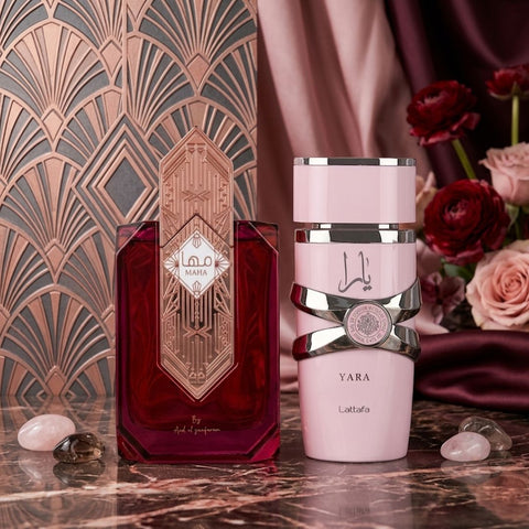 Maha by Ard Al Zaafaran & Yara by Lattafa Eau de Parfum Sprays 100ml (3.4 oz) (Bundle)