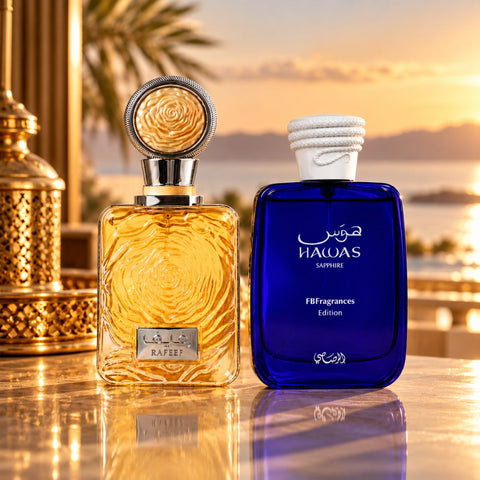 Rafeeef by Ard Al Zaafaran & Hawas Sapphire by Rasasi Eau de Parfum Sprays 100ml (Bundle)