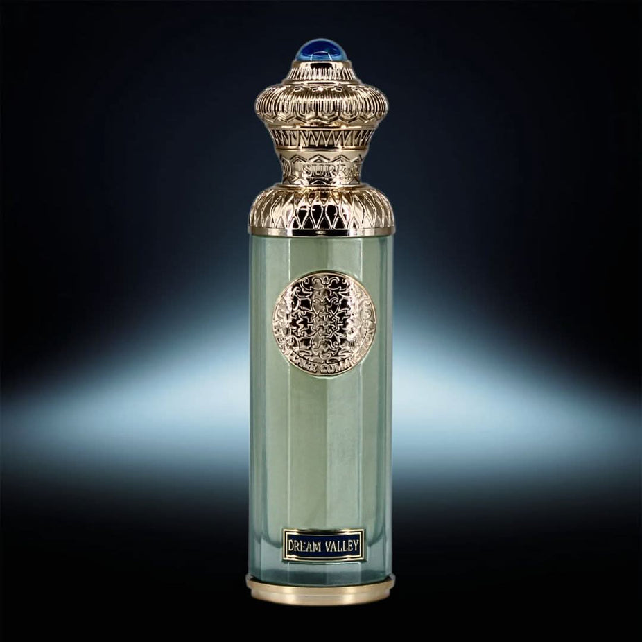 Surrati Dream Valley Eau de Parfum spray 140ml, featuring a sleek bottle with floral and fruity notes visible in the design.