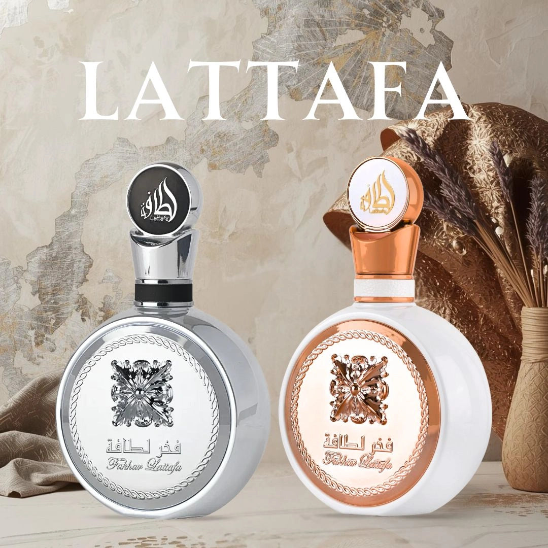 Fakhar Platin & Fakhar For Women Eau de Parfum Sprays 100ml (3.4 oz) by Lattafa (Bundle) - Intense Oud