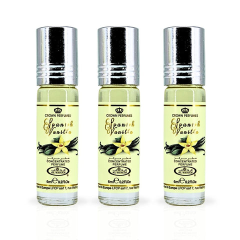 Spanish Vanilla Perfume Oil CPO 6ML (0.2 OZ) By Al Rehab | Long Lasting, Sweet Vanilla Scent. (PACK OF 3) - Intense Oud