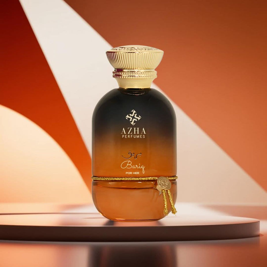 Bariq for Her Azha Eau de Parfum spray 100ml bottle with elegant packaging and floral design.