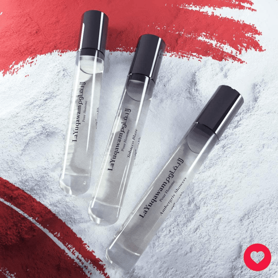 Rasasi Scent Odyssey La Yuqawam pour Homme perfume gift set with three 7.5ml bottles, featuring elegant packaging and branding.